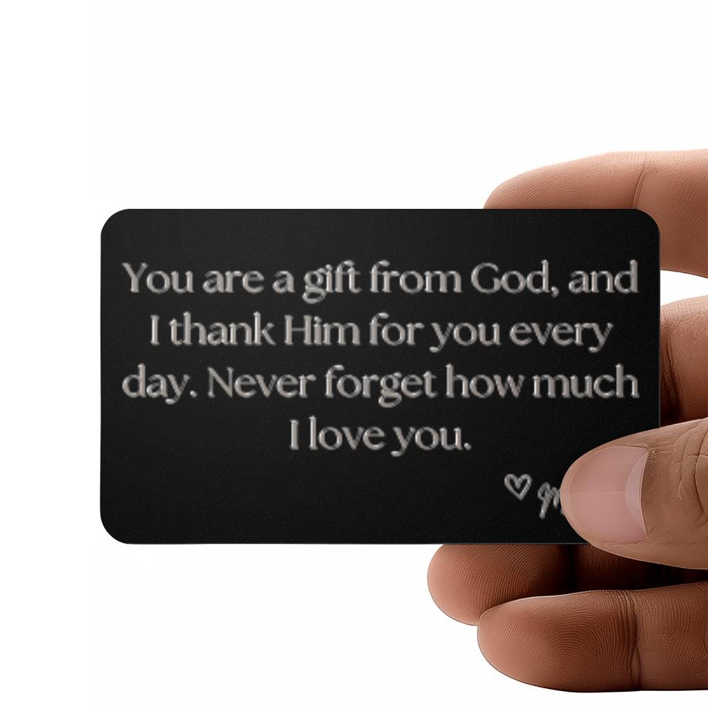 Wallet Card - Gift from Christian Mom to Daughter or Son - I Thank God for You