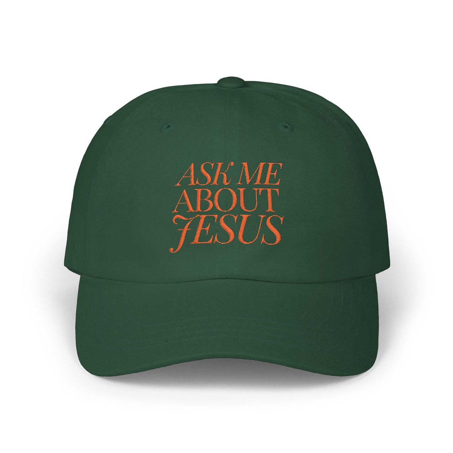Ask Me About Jesus Classic Dad Cap