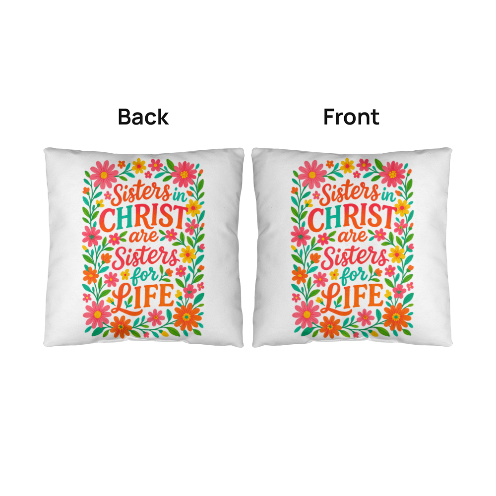 Sisters in Christ a Gift Pillow