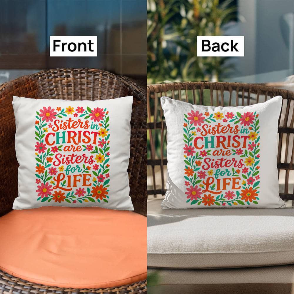 Sisters in Christ a Gift Pillow