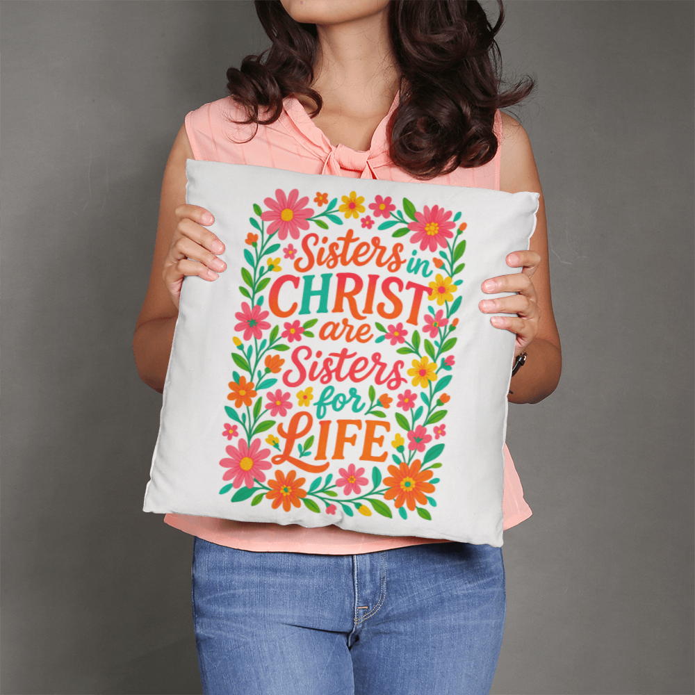 Sisters in Christ a Gift Pillow