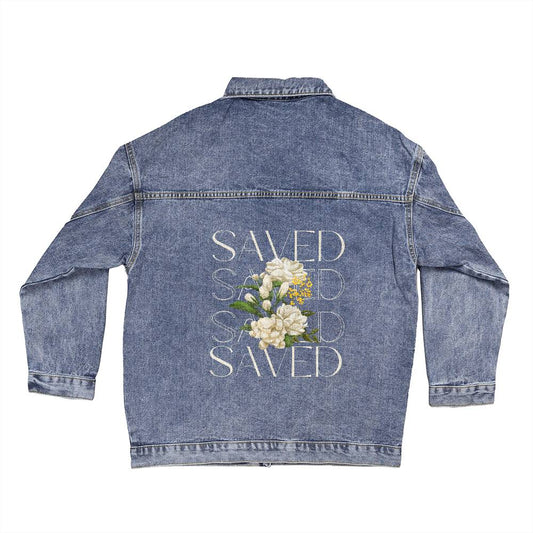 SAVED - Christian Jean Jackets for Women - Birthday Gifts for Christian Women